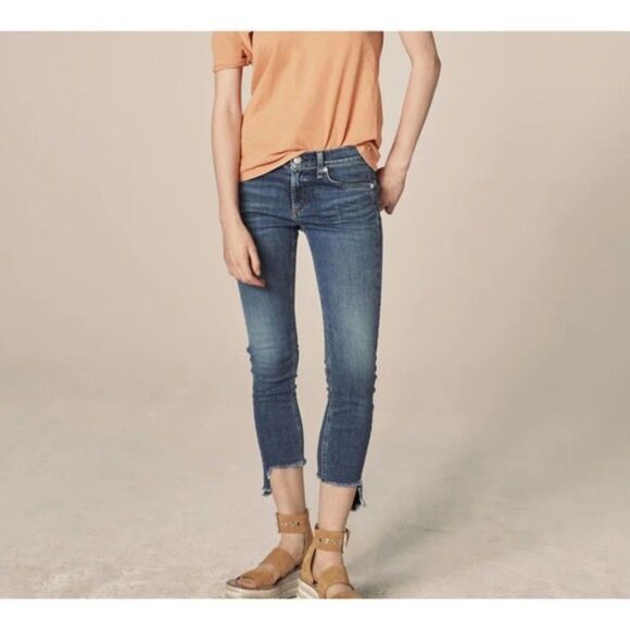 RAG & BONE Capri Distressed Ankle Skinny Denim in Hampton Sz 29‎ - Picture 1 of 5